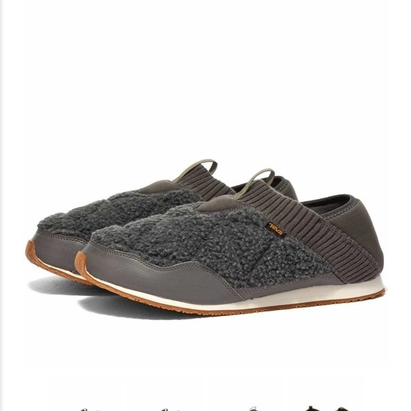 Teva Ember Moc Fleece Sneakers Sleepers Dark Gull Gray Style 1120163 Size 7 - Picture 1 of 16